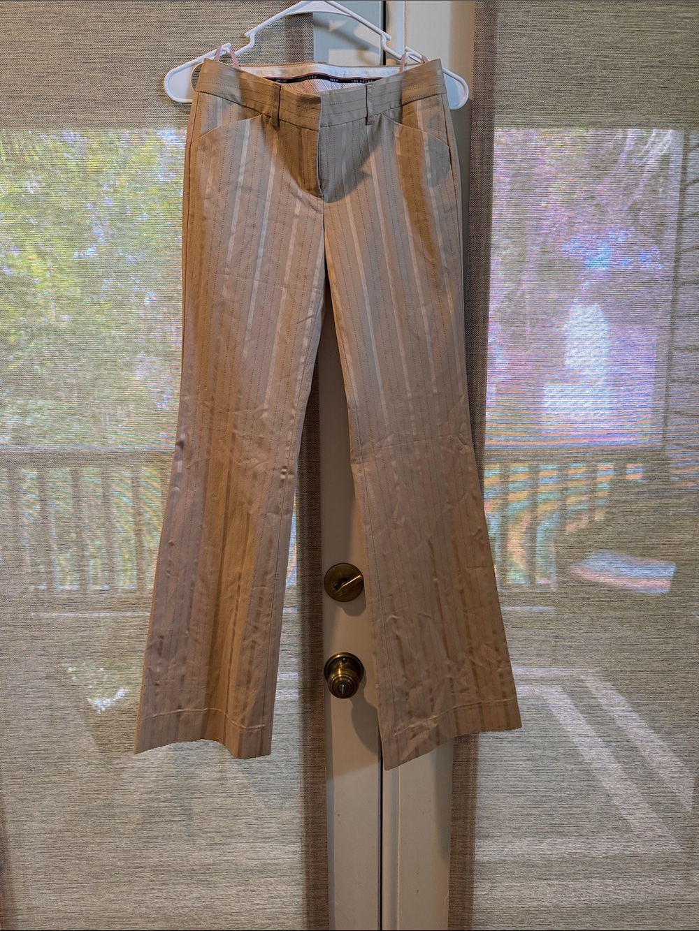 The Limited Beige Pinstripe Boot Cut Pants